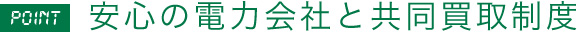 安心の電力会社との共同買取制度